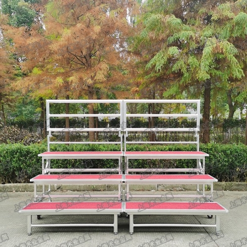 三層合唱臺帶輪可折疊